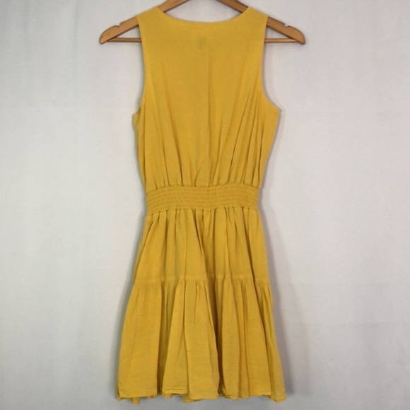 Universal Threads Smocked Waist Sleeveless Mustard Bright Sundress Dress Size S - Picture 5 of 10